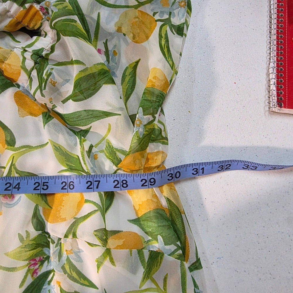 Ashley Stewart Lemon Print Cold Shoulder Dress Plus Size 30/32 NWT White Yellow - Picture 7 of 12